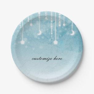 Moon & Stars Celestial Baby Shower Party Paper Plate