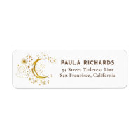 Moon Stars Celestial Mystical Night Sky White