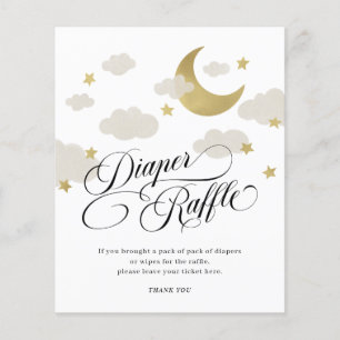 Moon Stars Cloud Baby Shower Diaper Raffle Sign