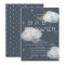 Moon, Stars & Clouds Navy Baby Shower Invitation