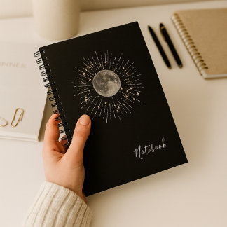 “Moon & Stars Cosmic Abstract Notebook