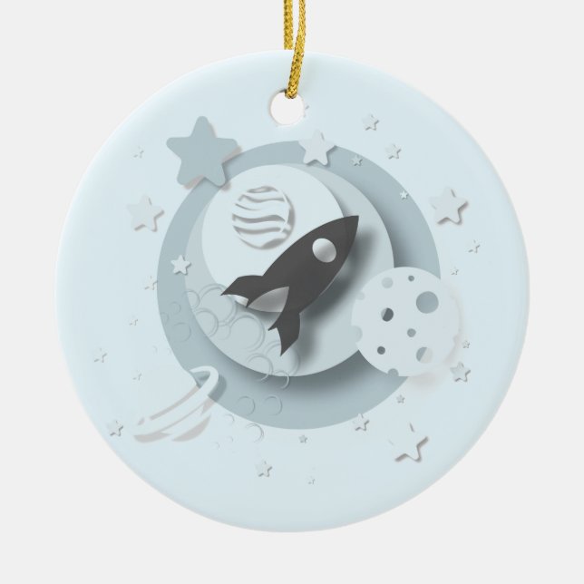 Moon & Stars Customisable Ornament (Front)