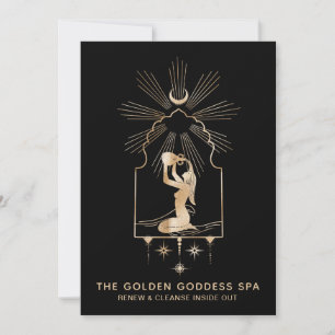 *~* Moon Stars Golden Goddess Sea Bathing 5x7 -2 Thank You Card