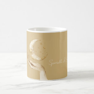 Moon Stars Hand Gold Coffee Mug