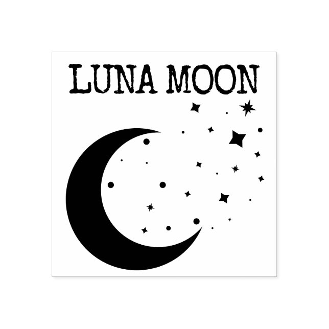 Moon Stars Luna Rubber Stamp (Imprint)