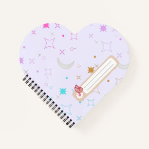 Moon & Stars  Minimalist Lavender Notebook