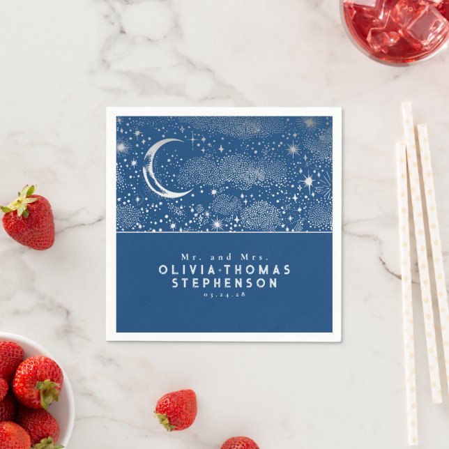 Moon Stars Night Sky Mystical Romantic Napkin (Insitu)