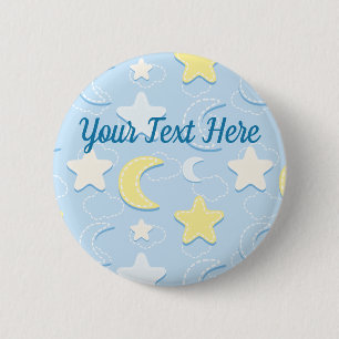 Moon & Stars Pattern 6 Cm Round Badge