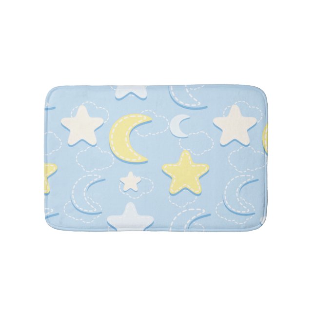 Moon & Stars Pattern Bath Mat (Front)