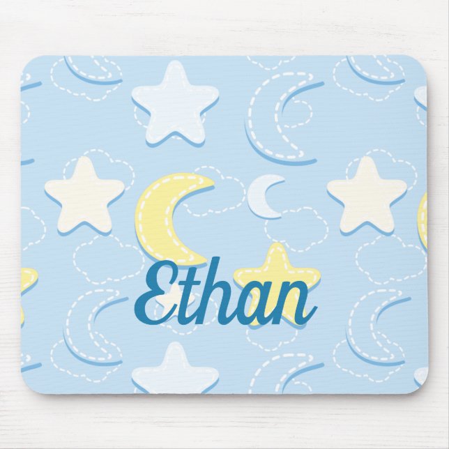 Moon & Stars Pattern Mouse Mat (Front)