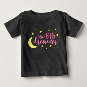 Moon & Stars Pink Little Big Dreamer Baby T-Shirt