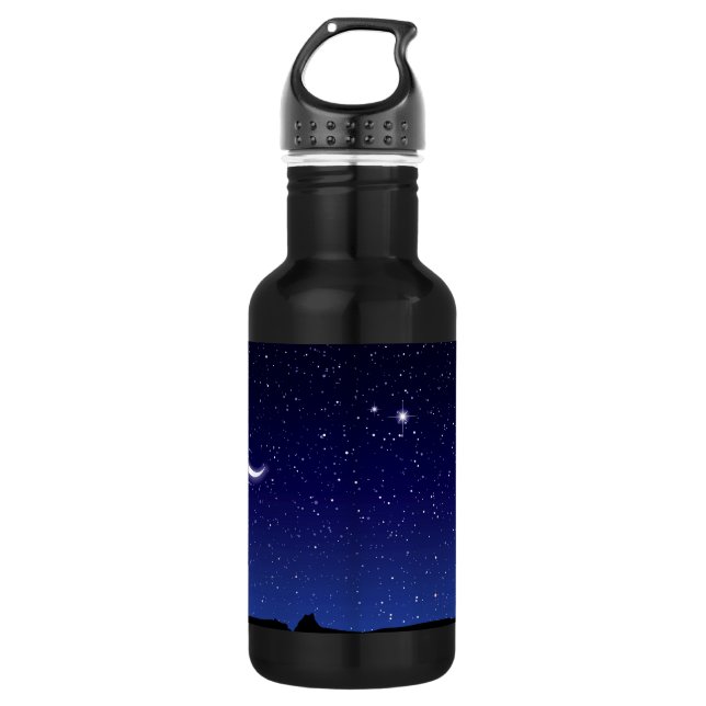 Moon & Stars Scene 532 Ml Water Bottle (Front)