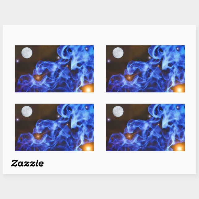 Moon Stars Space Art Sticker (Sheet)