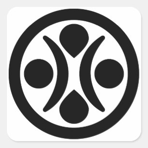 Moon stars square sticker
