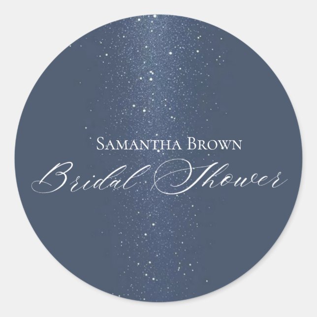 Moon Stars & String Lights Bridal Shower Classic Round Sticker (Front)