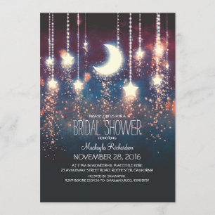 Moon Stars & String Lights Bridal Shower Invitation