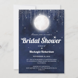 Moon Stars & String Lights Bridal Shower Invitation