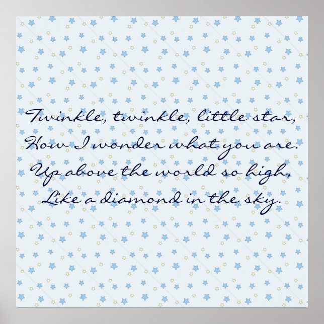 Moon & Stars (Twinkle Twinkle little Star) Poster (Front)