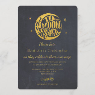 Moon & Stars With Romantic Saying Wedding Invite