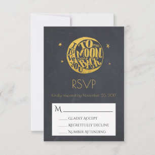Moon & Stars With Romantic Saying Wedding RSVP