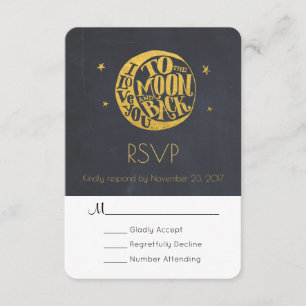 Moon & Stars With Romantic Saying Wedding RSVP Card