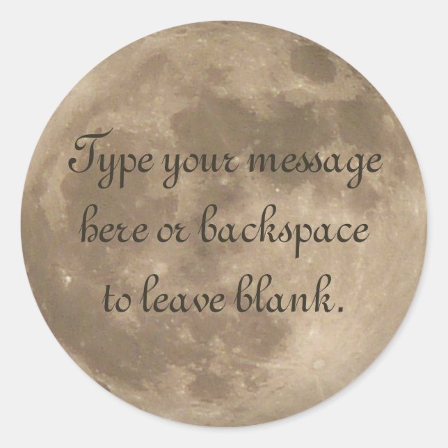 Moon Sticker Full Moon Stickers Personalised Gifts (Front)