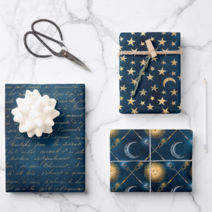 Moon Sun and Stars Wrapping Paper Sheets