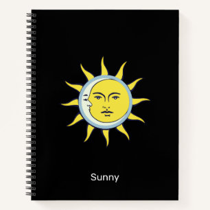Moon & Sun Conjunction on Black Notebook