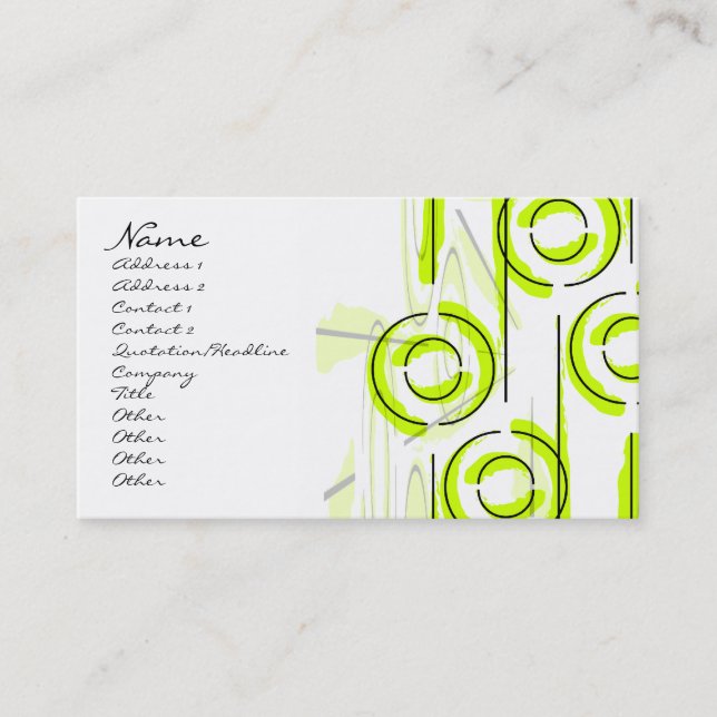 Moon & Sun - Green Business Card (Front)