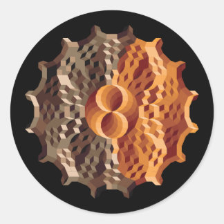 Moon & Sun Pattern Classic Round Sticker