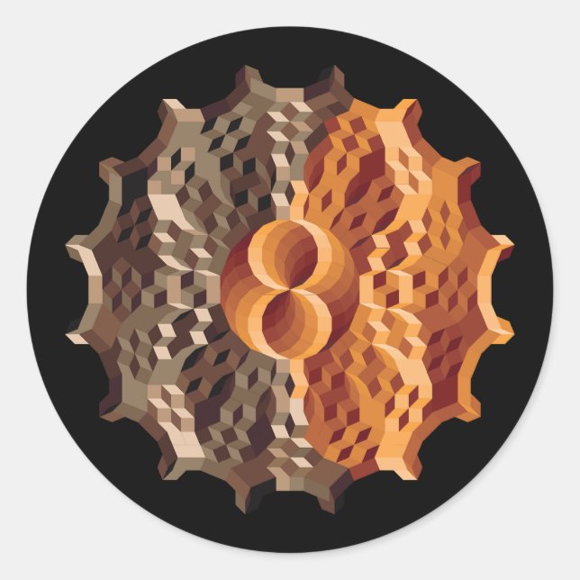 Moon & Sun Pattern Classic Round Sticker (Front)