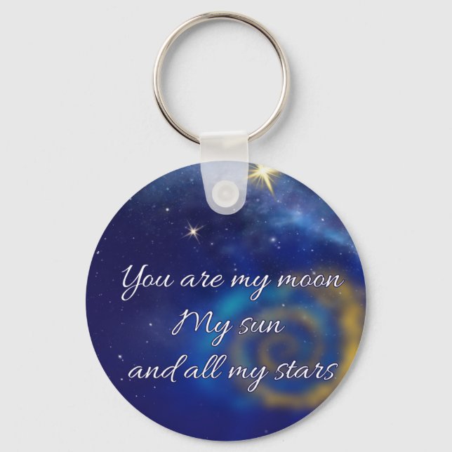 moon sun stars infinite love Keychain (Front)
