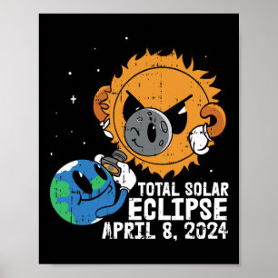 Moon Sun Total Solar Eclipse April 8 2024 Totality Poster