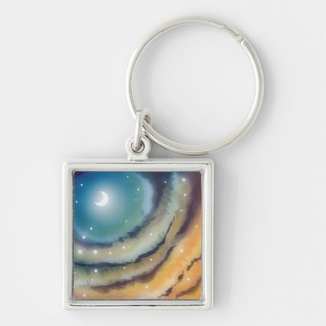 Moon Sunset Ketchain Key Ring (Front)