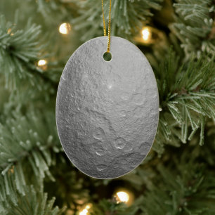 Moon Surface in Outer Space Ceramic Tree Decoration