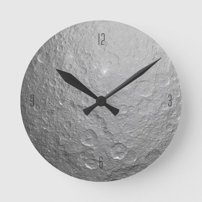 Moon Surface in Outer Space Round Clock (Front)