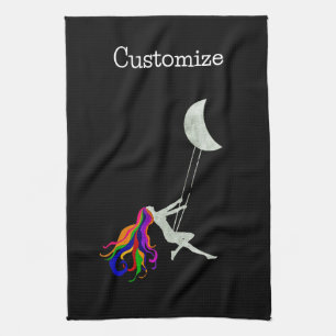 Moon Swinging Redhead Thunder_Cove  Tea Towel