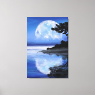Moon Tales - Watercolor Canvas Print