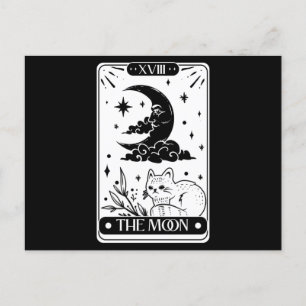 Moon Tarot card and cute cat