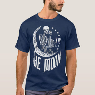 Moon Tarot Card Skeleton Couple Vintage Gothic Ast T-Shirt