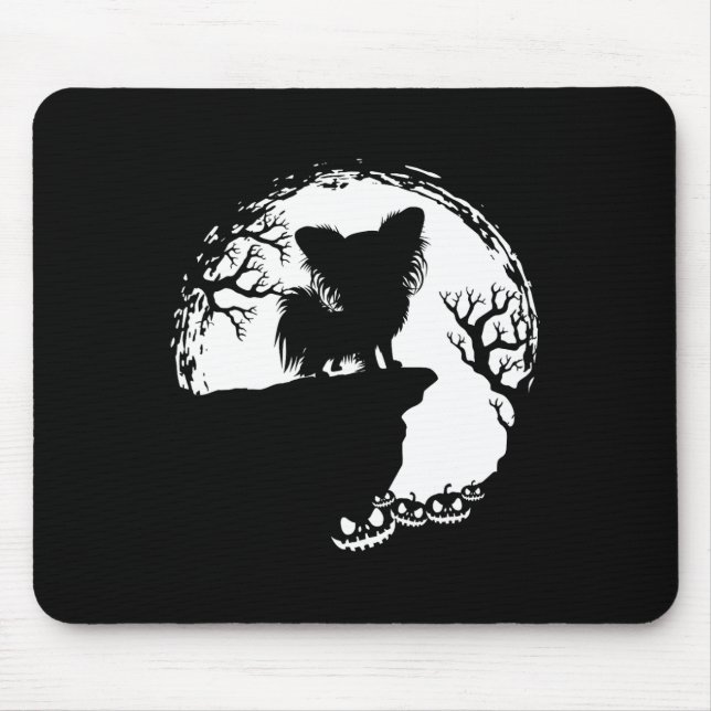 Moon Tree Pumpkin Mountain Incredible  Papillion D Mouse Mat (Front)