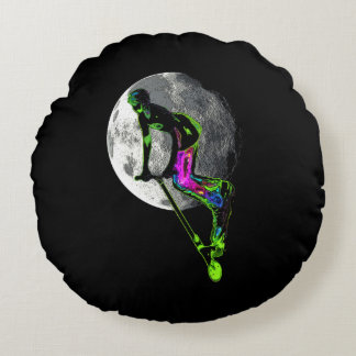 Moon Tripping - Scooter Boy Artwork Round Cushion
