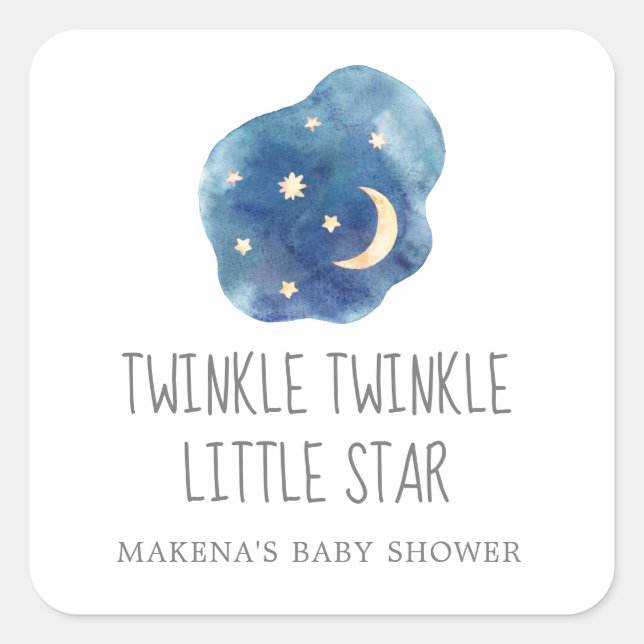 Moon Twinkle Twinkle Little Star Favour Sticker (Front)