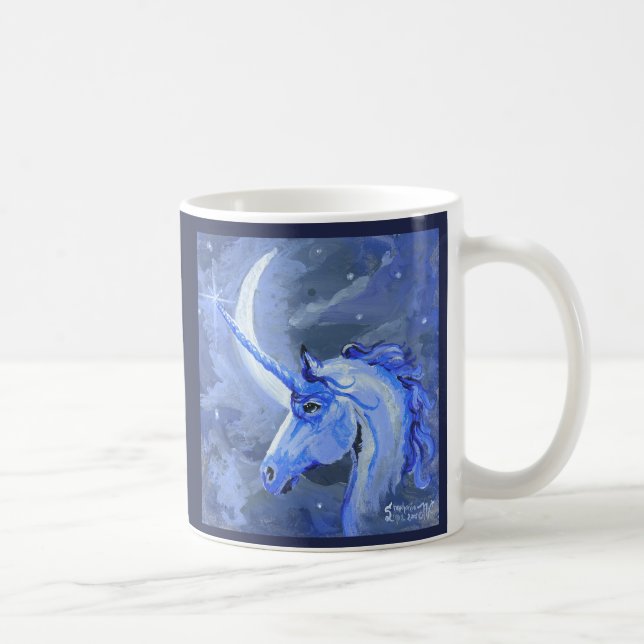 Moon Unicorn Blue Mug (Right)