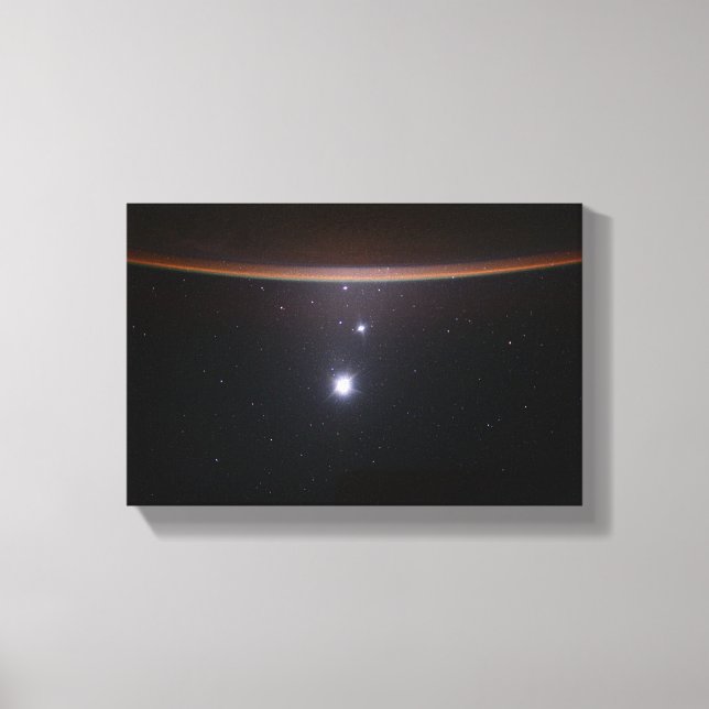Moon, Venus, Jupiter & Earth (ISS) (NASA) (Space)  Canvas Print (Front)
