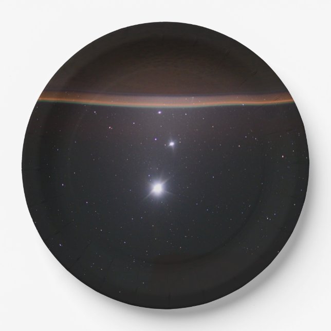 Moon, Venus, Jupiter & Earth (ISS) (NASA) (Space)  Paper Plate (Front)