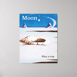 Moon - vintage Sci-fi travel poster Canvas Print