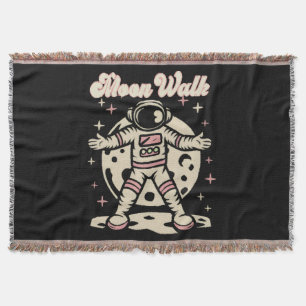 Moon Walk Astronout Throw Blanket