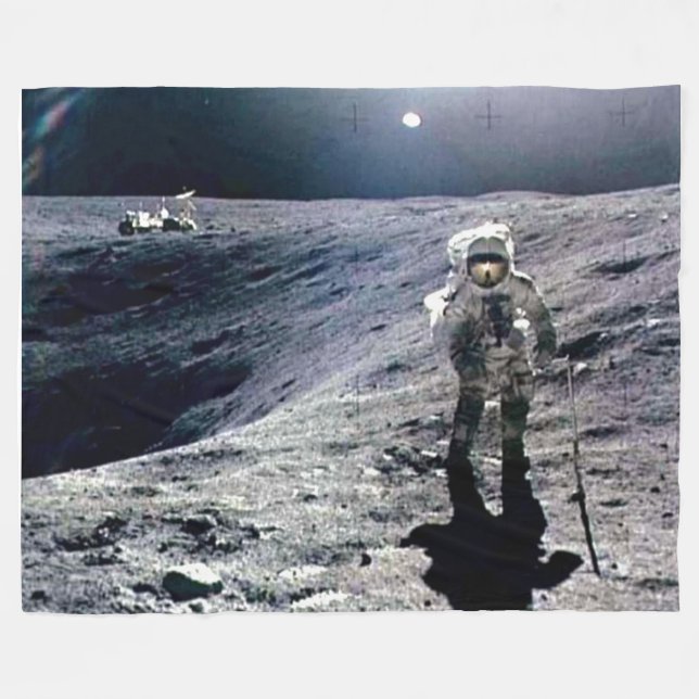 MOON WALK Fleece Blanket (Front (Horizontal))