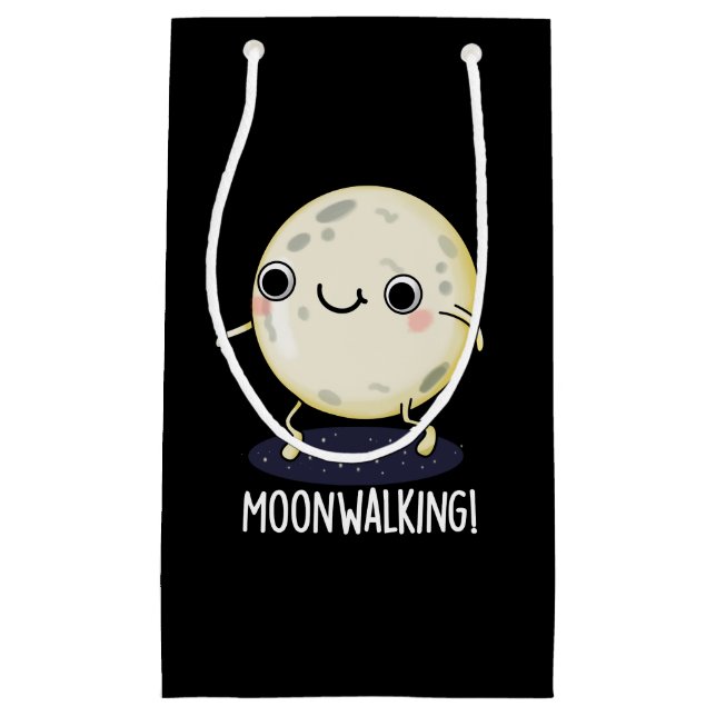 Moon Walking Funny Dance Pun Dark BG Small Gift Bag (Front)
